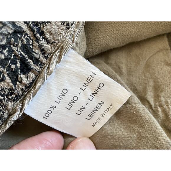 Etro Women’s Linen Pants Paisley Jacquard Wide Leg Relaxed Fit Italy XXL - Picture 9 of 14